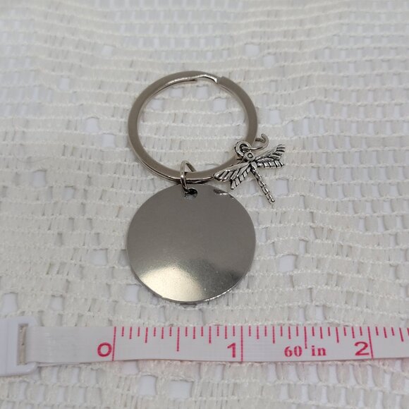 Inspirational Dragonfly Keychain Strength and Courage Silver Tone One Size - Picture 5 of 9